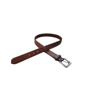 Polo Ralph Lauren Brown Leather Belt Silver Buckle Men's Sz 36